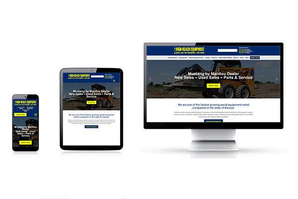 High Reach Equipment Custom Website Design by Pen Publishing Interactive