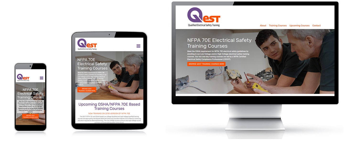 Logo design, branding, and ecommerce website design delivered to QEST.