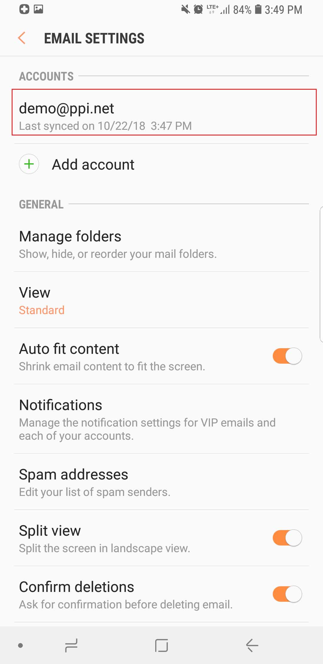 Password Android Email Update