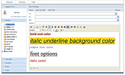 Webmail Rich Text Editing