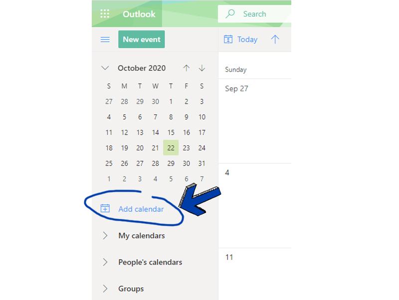 Click Add Calendar