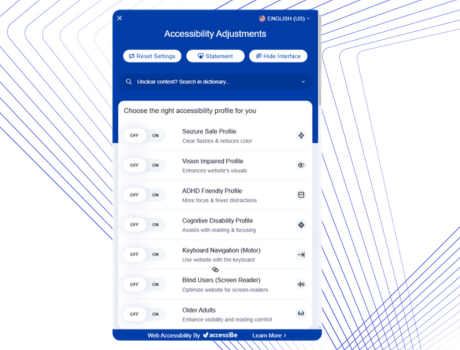 accessiBe accessibility interface widget